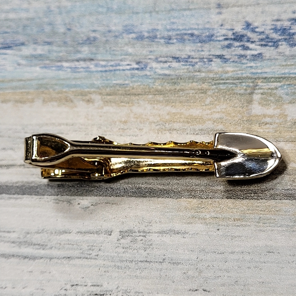 Gold and Silver Shovel Tie Clip - Picture 2 of 6